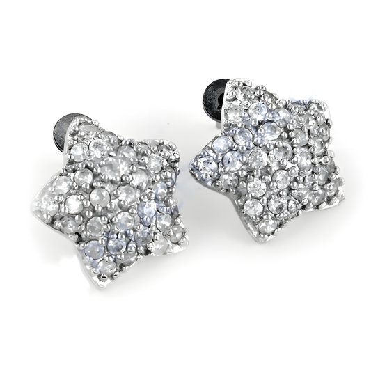 Charming Star Silver Stud Earrings With Cubic Zirconia