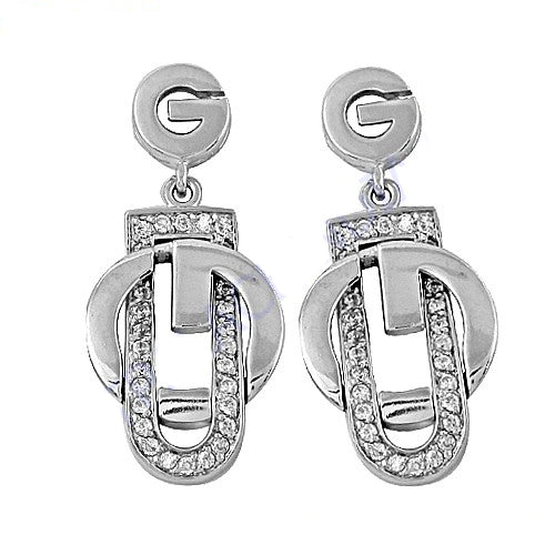 Silver crystal drop earrings for women | fashion jewelry