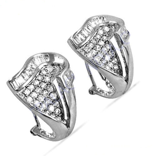 Silver diamond earrings | women's elegant jewelry gift