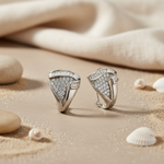 Load image into Gallery viewer, Silver Diamond Earrings | Women's Elegant Jewelry Gift
