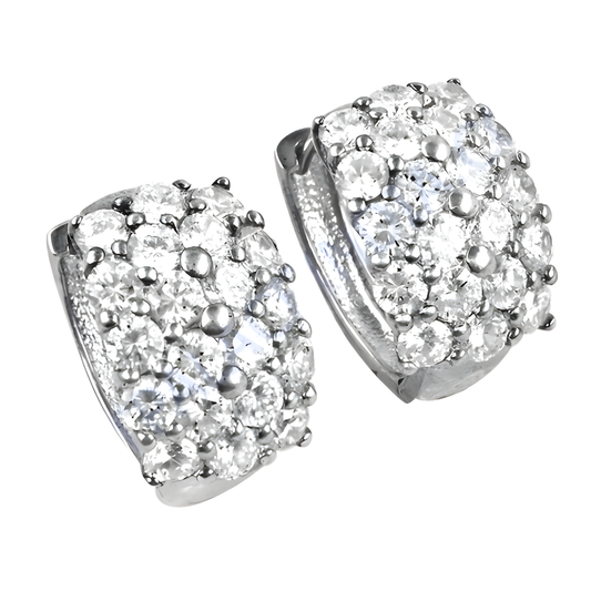 Fantastic Fashionable Cubic Zirconia Gemstone Silver Earrings