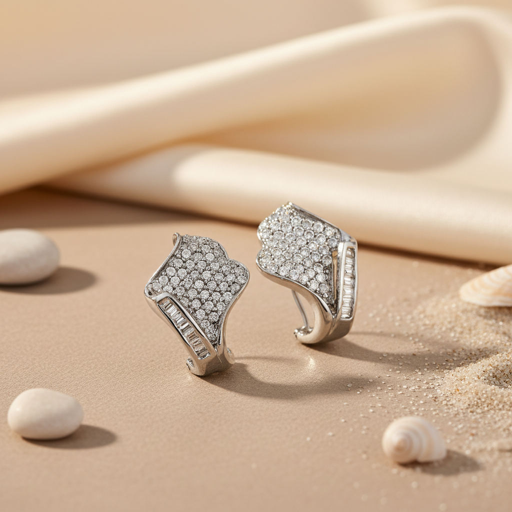 Silver Cubic Zirconia Earrings for Women | Daily Wear Jewelry