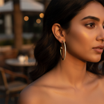 Load image into Gallery viewer, gold plating Hoop Earrings with Cubic Zirconia | For Women | Gift
