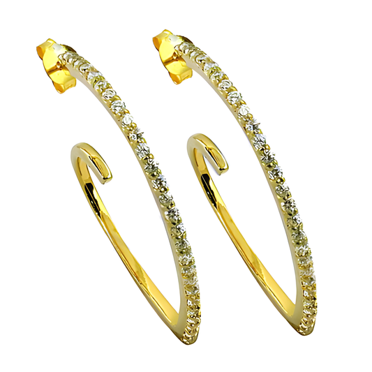 Gracious Fashionable Cubic Zirconia Silver Gold Plated Earrings