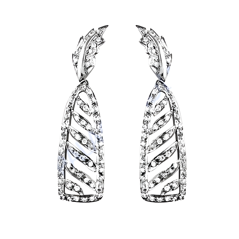 Sensational Cubic Zirconia Gemstone Silver Earrings