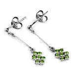 将图像加载到图库查看器中， 925 Silver Peridot Drop Earrings for Women | Green Gemstone Jewelry
