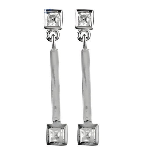 Fashion Accessories Cubic Zirconia Gemstone 925 Silver Earrings