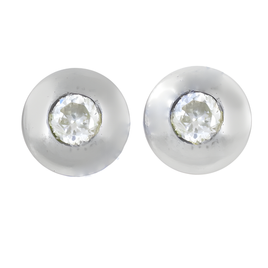 Simple & Charming CZ Silver Earring