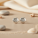将图像加载到图库查看器中， Silver Stud Earrings with White Gemstones | Daily Wear Jewelry

