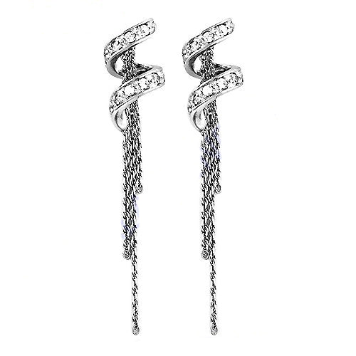 925 silver chain dangle earrings for women | party jewelry