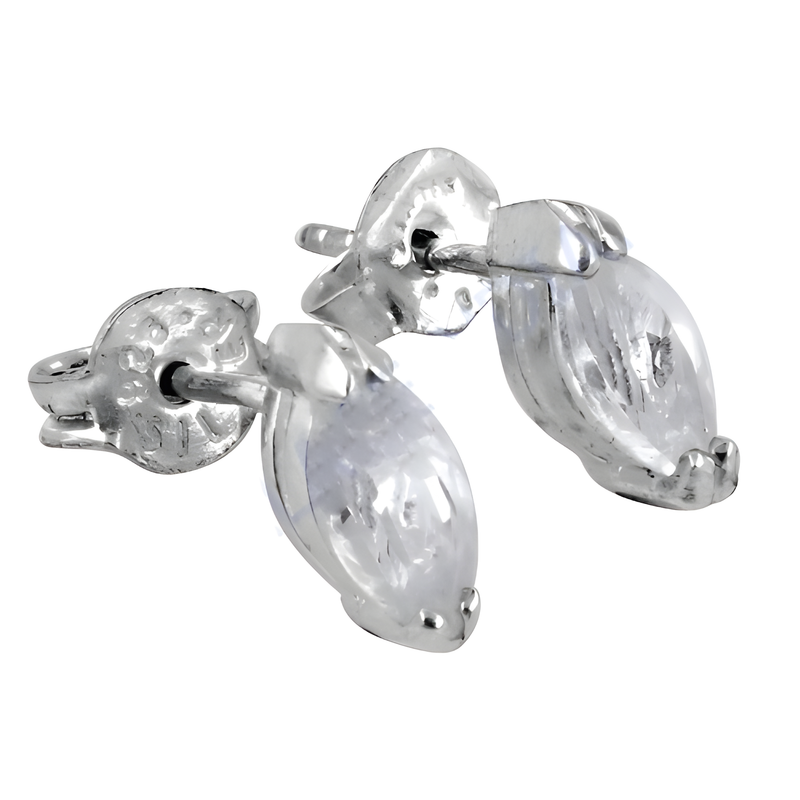 Charming Cubic Zirconia Gemstone Silver Stud Earrings