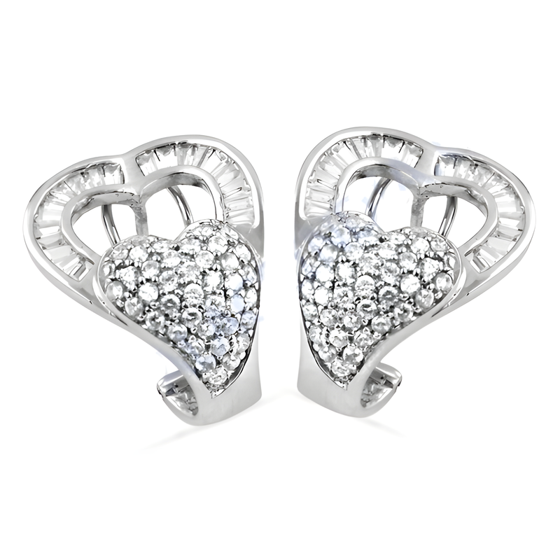 Elegant 925 Silver Earrings with Stylish Cubic Zirconia Gemstones