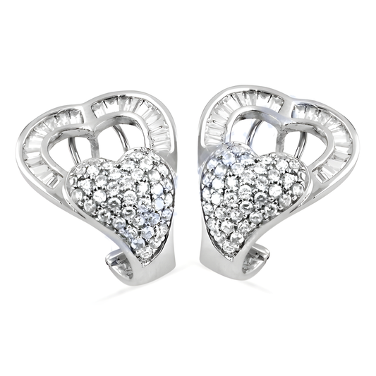 Elegant 925 Silver Earrings with Stylish Cubic Zirconia Gemstones