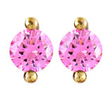 将图像加载到图库查看器中， Pink Gemstone Stud Earrings | gold plating Plated Jewelry for Women
