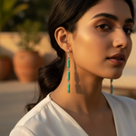 Load image into Gallery viewer, 925 Silver Green Gemstone Drop Earrings for Women | Gift Jewelry
