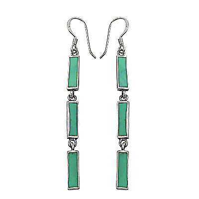 925 silver green gemstone drop earrings for women | gift jewelry