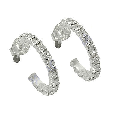 925 silver cubic zirconia hoop earrings for women | gift