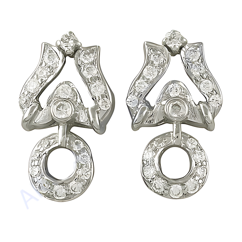 Cubic Zirconia Gemstone Silver Earring White Cubic Zircon Earring 925 Silver Earring