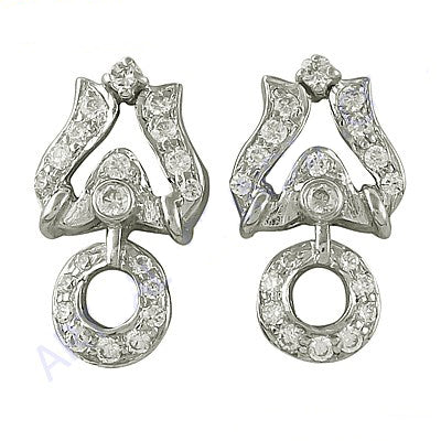 Silver cubic zirconia earrings for women | statement jewelry