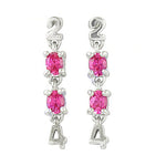 将图像加载到图库查看器中， Silver 24 Earrings with Pink Gemstones | Women's Jewelry Gift
