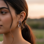 将图像加载到图库查看器中， 925 Silver Garnet Hoop Earrings for Women | Gemstone Jewelry

