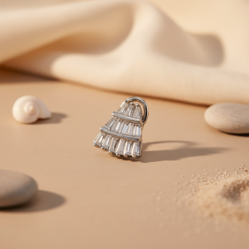 Silver Baguette Cut Stud Earrings for Women | Daily Wear Jewelry