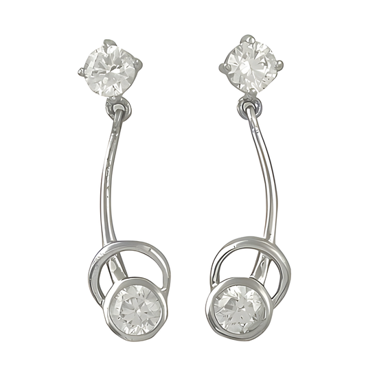 Top Quality Cubic Zirconia Gemstone Silver Earrings - Best Sparkling Jewelry