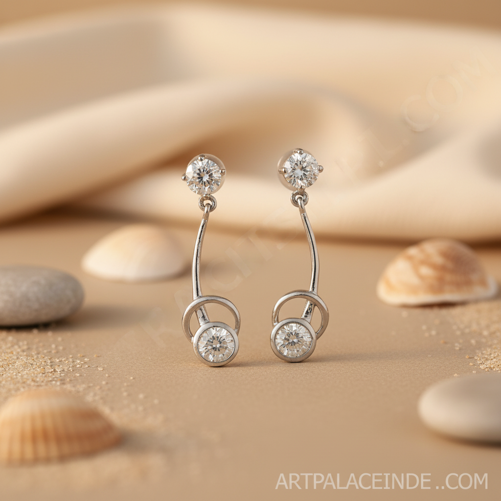 Silver Cubic Zirconia Drop Earrings for Women | Dangle Jewelry