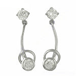 将图像加载到图库查看器中， Silver Cubic Zirconia Drop Earrings for Women | Dangle Jewelry
