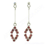 将图像加载到图库查看器中， Silver Rhombus Drop Earrings with Pink Gemstones | Women's Jewelry
