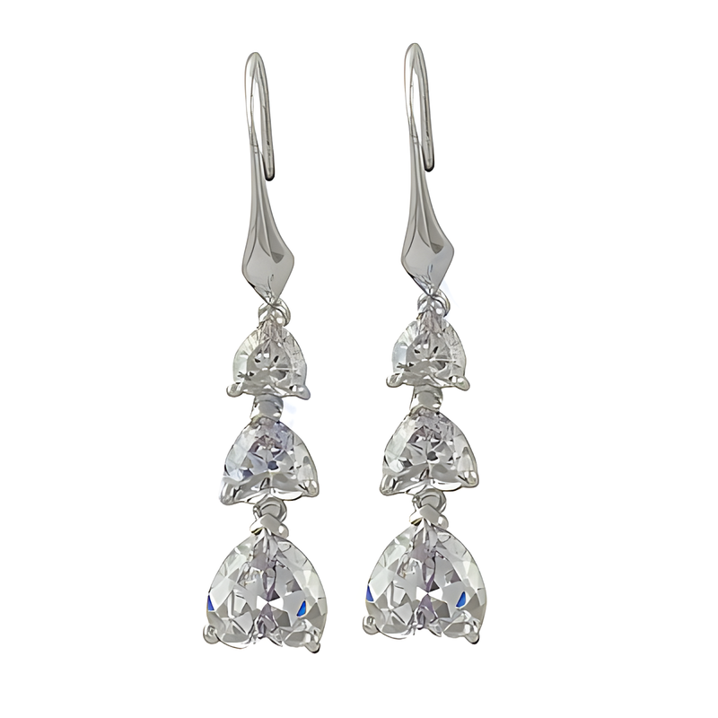 Gorgeous Cubic Zirconia Gemstone 925 Silver Earrings