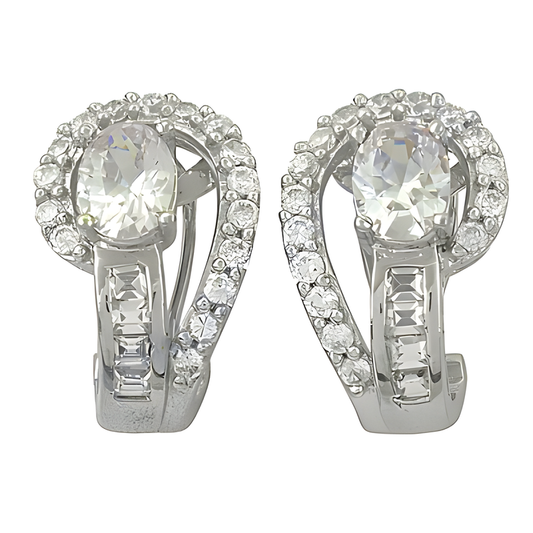 Stunning Party Wear Designer Cubic Zirconia Gemstone Silver Earrings