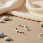 Load image into Gallery viewer, 925 Silver Pink Crystal Earrings for Women | Dangle Jewelry
