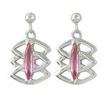 将图像加载到图库查看器中， 925 Silver Pink Gemstone Drop Earrings for Women | Gift
