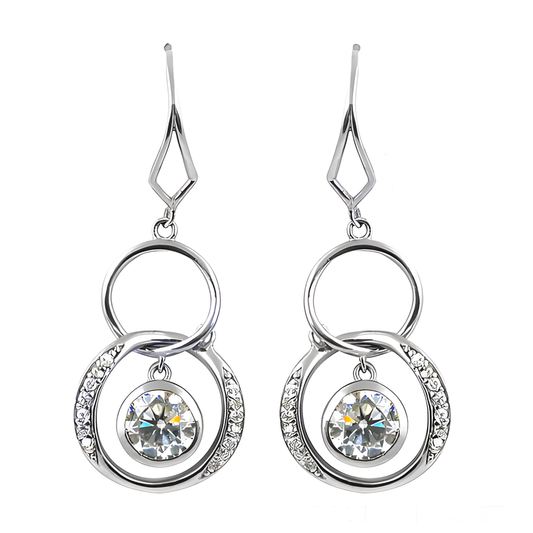 Rocking Style Cubic Zirconia Gemstone Silver Earring