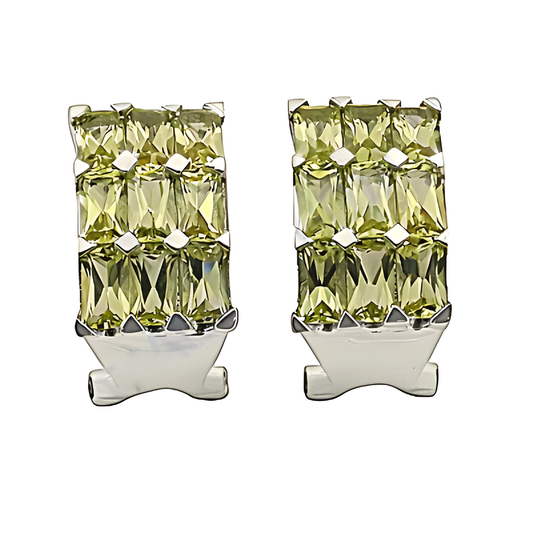 Top Quality Yellow Cubic Zirconia Gemstone Silver Earrings - Best Deals & Styles