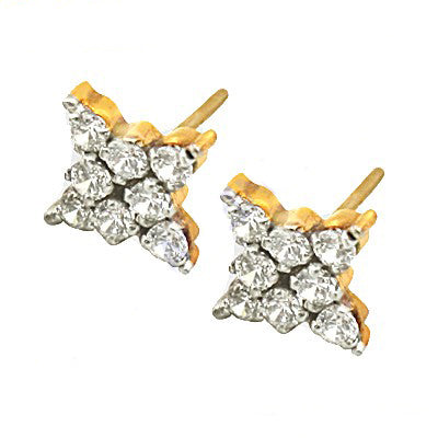 Diamond stud earrings | gold plating finish | women's gift