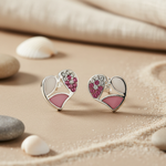 将图像加载到图库查看器中， 925 Silver Pink Heart Stud Earrings for Women | Gift

