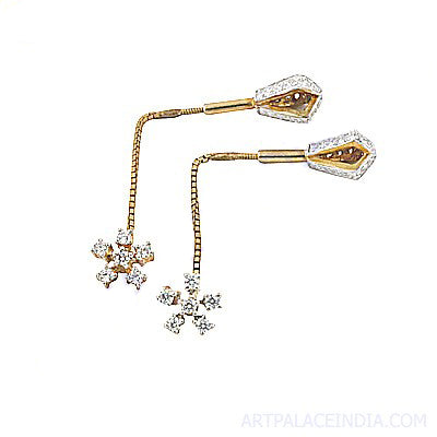 Gold plating diamond snowflake earrings | luxury jewelry gift for her