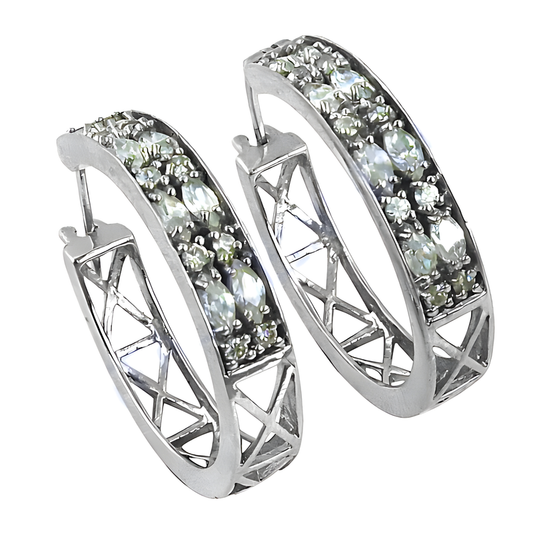 Stunning Designer Cubic Zirconia Gemstone 925 Silver Earrings - Shop Now