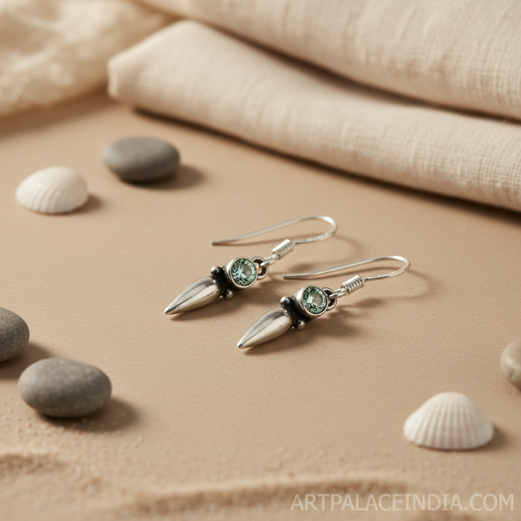 925 Silver Blue Gemstone Dangle Earrings | For Women
