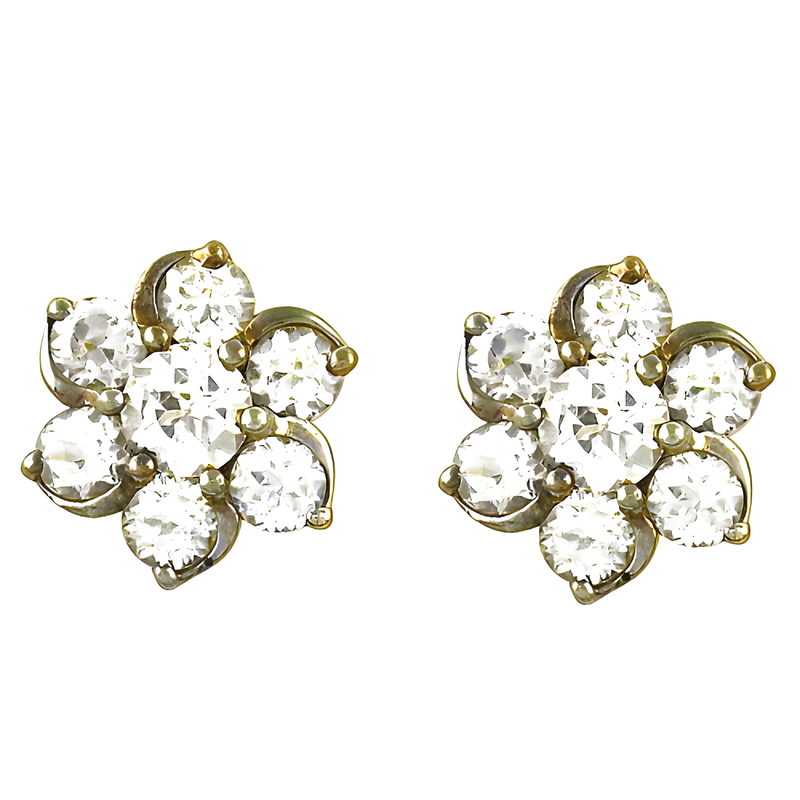 Elegant Fashion Shining Cz Gemstone Gold Plated Silver Earrings