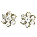 将图像加载到图库查看器中， gold plating Diamond Flower Stud Earrings | Women's Floral Jewelry
