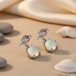 Load image into Gallery viewer, 925 Silver Moonstone Stud Earrings for Women | Dainty Jewelry
