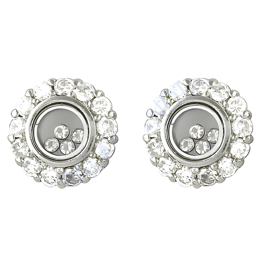 Cubic Zirconia Gemstone Silver Earrings White CZ Earring Fashionable CZ Earring