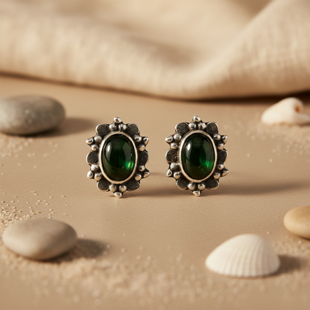 925 Silver Black Onyx Stud Earrings for Women | Gift Jewelry