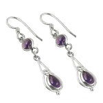 将图像加载到图库查看器中， 925 Silver Amethyst Drop Earrings for Women | Gemstone Jewelry
