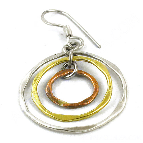 Silver mixed metal hoop earrings for women | statement jewelry
