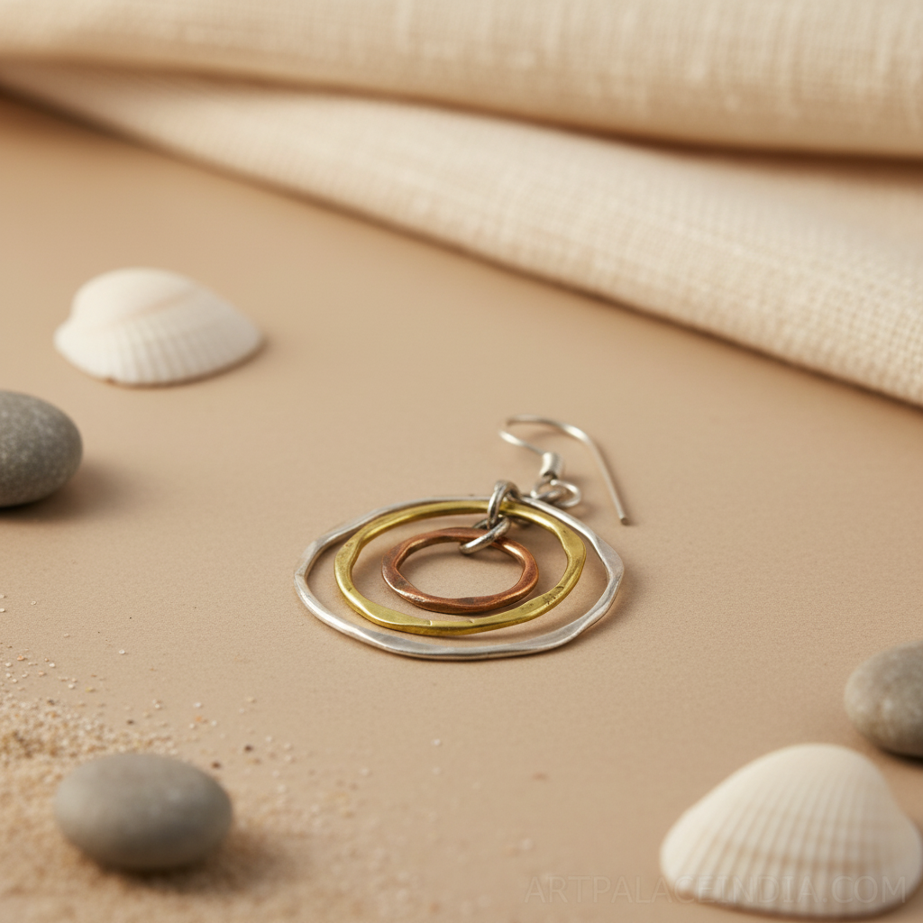 Silver Mixed Metal Hoop Earrings for Women | Statement Jewelry