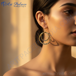 Load image into Gallery viewer, Brass Circle Drop Earrings | Handmade Bohemian Jewelry for Women
